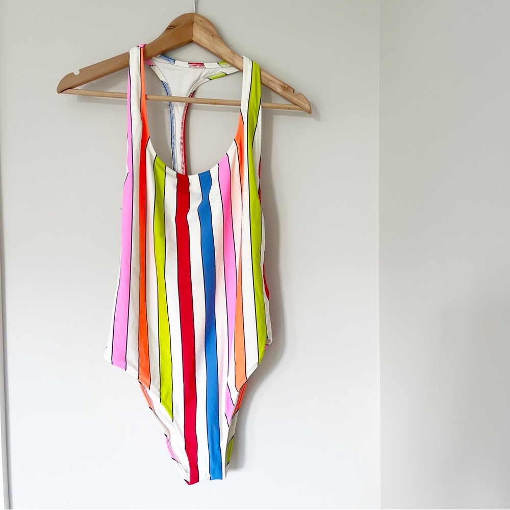 AERIE Colorful Striped One-Piece Swimsuit